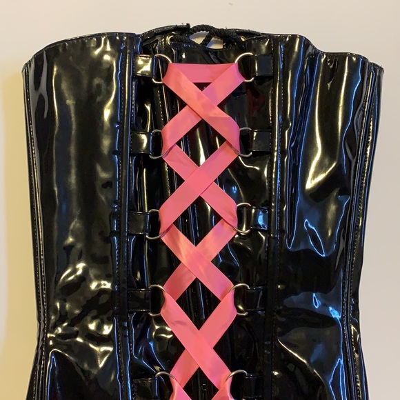 Allure Lingerie Shiny Black Corset - Women’s Size Small - Picture 4 of 11